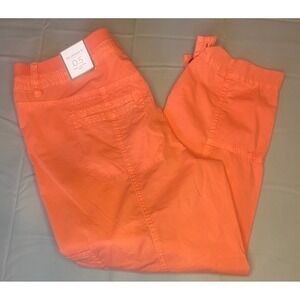 Chico's Cargo Crop Pants Womens 0.5/S/4-6 Orange NEW Ultimate Fit Cotton Stretch